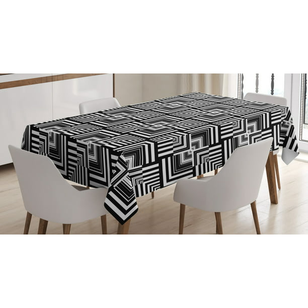 Ambesonne Abstract Table Runner 16 X 72 Dining Room Kitchen Rectangular Runner Seafoam and White Geometric Complex Shapes Intersecting Forms in Rhombus Graphic Art Deco 